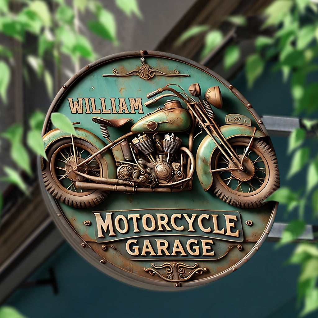 Motorradliebhaber - Personalisiertes Biker-Rundschild aus Metall