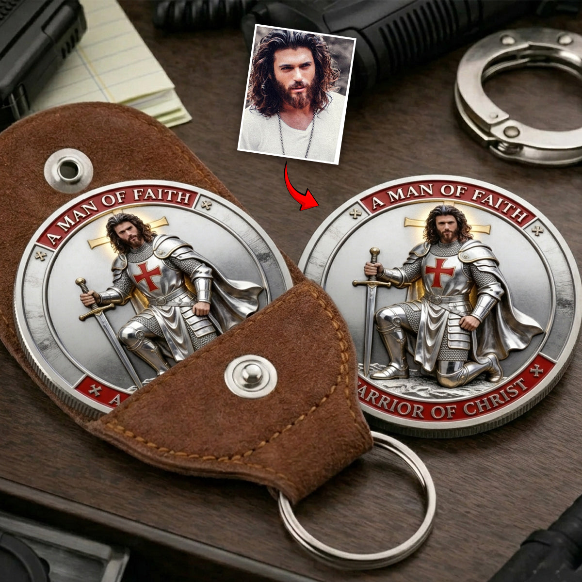 A Man Of God - Personalized Christian Pocket Coin Keychain