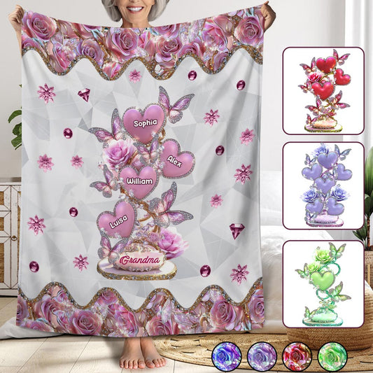 My Sweethearts Gift For Mom, Grandma - Personalized Mother Blanket