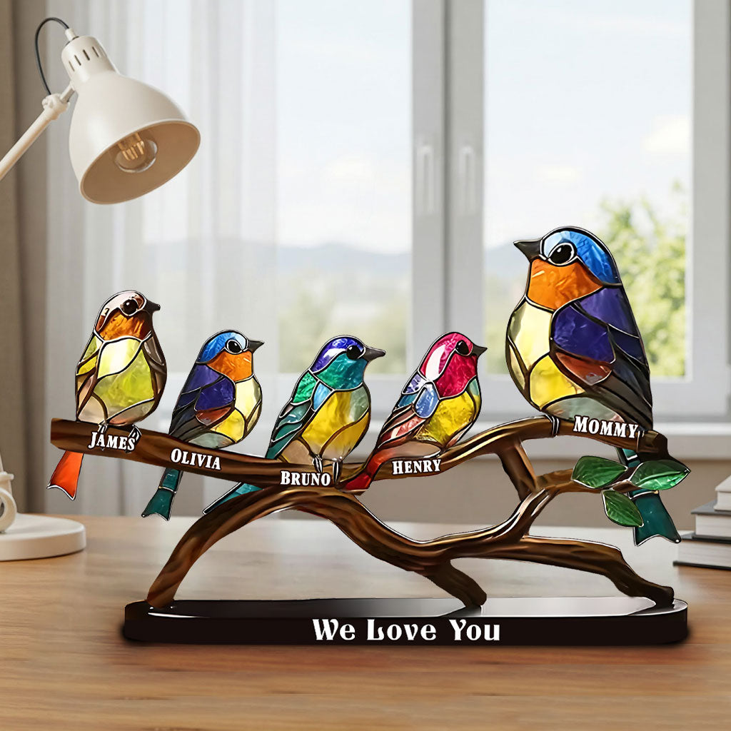 Wir lieben dich – Personalisierte Acrylplakette für Mutter in individueller Form