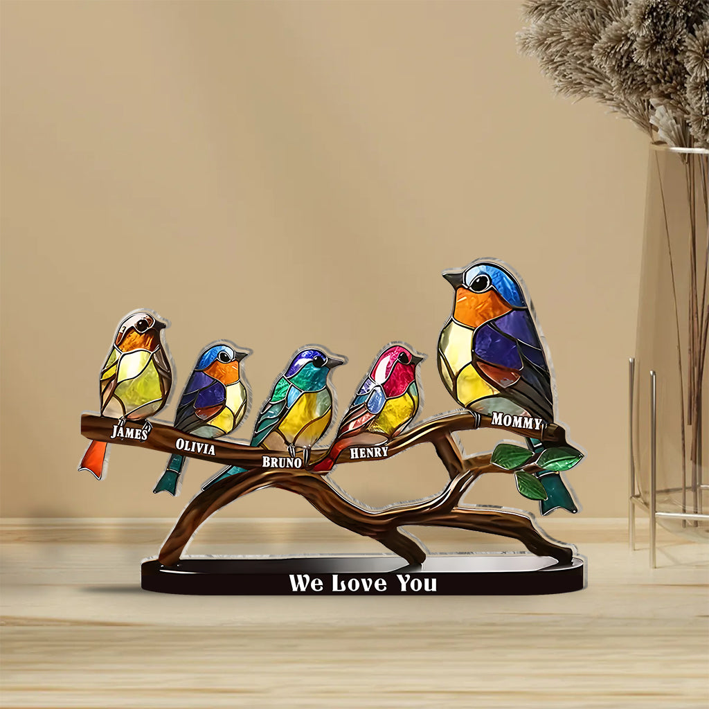 Wir lieben dich – Personalisierte Acrylplakette für Mutter in individueller Form