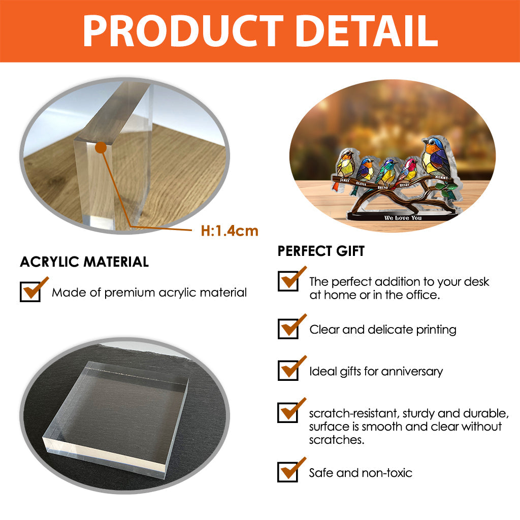 Wir lieben dich – Personalisierte Acrylplakette für Mutter in individueller Form