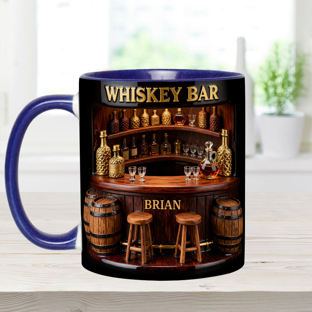 Whisky-Bar – Personalisierter Whiskybecher mit Akzenten und Untersetzer