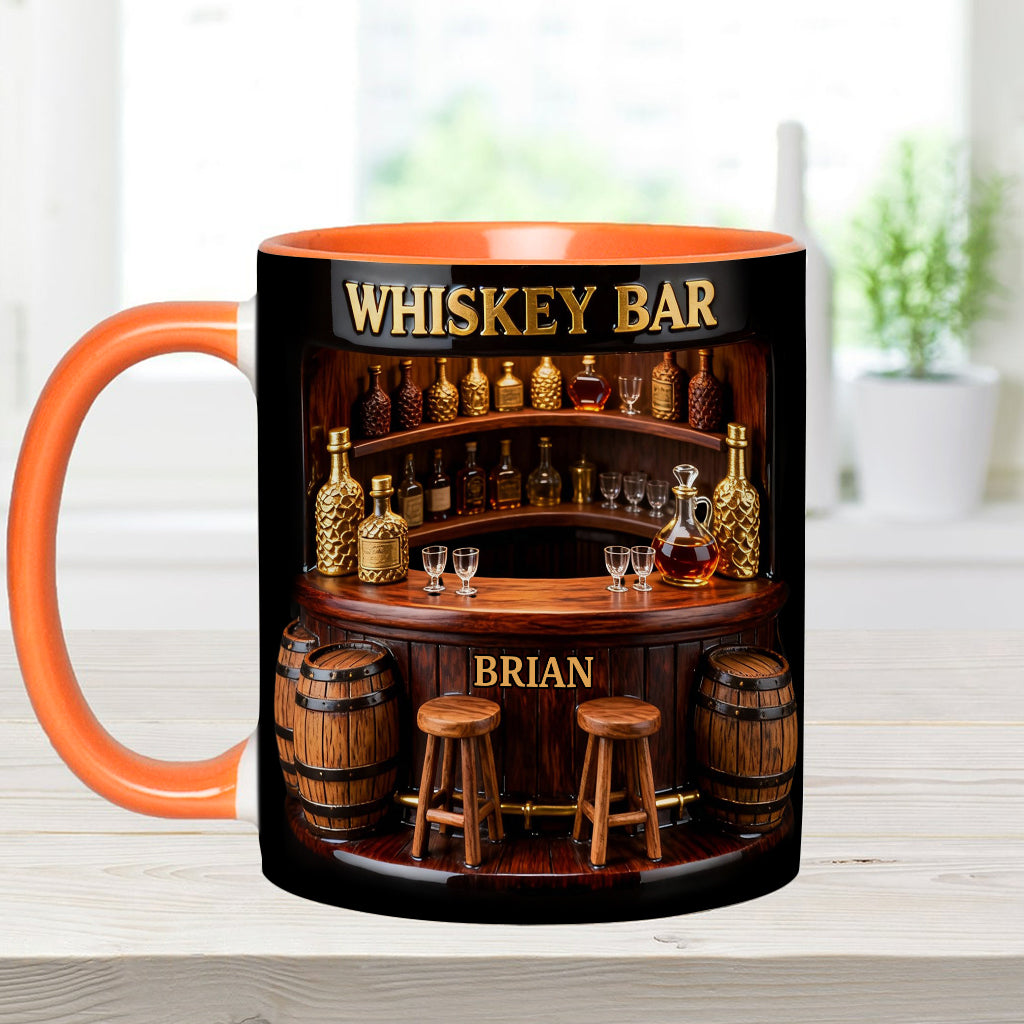 Whisky-Bar – Personalisierter Whiskybecher mit Akzenten und Untersetzer