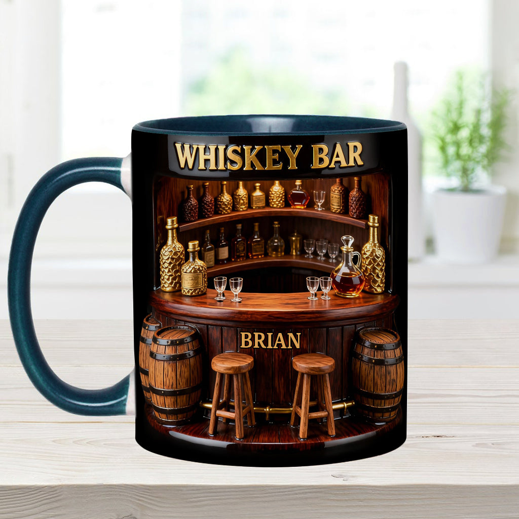 Whisky-Bar – Personalisierter Whiskybecher mit Akzenten und Untersetzer