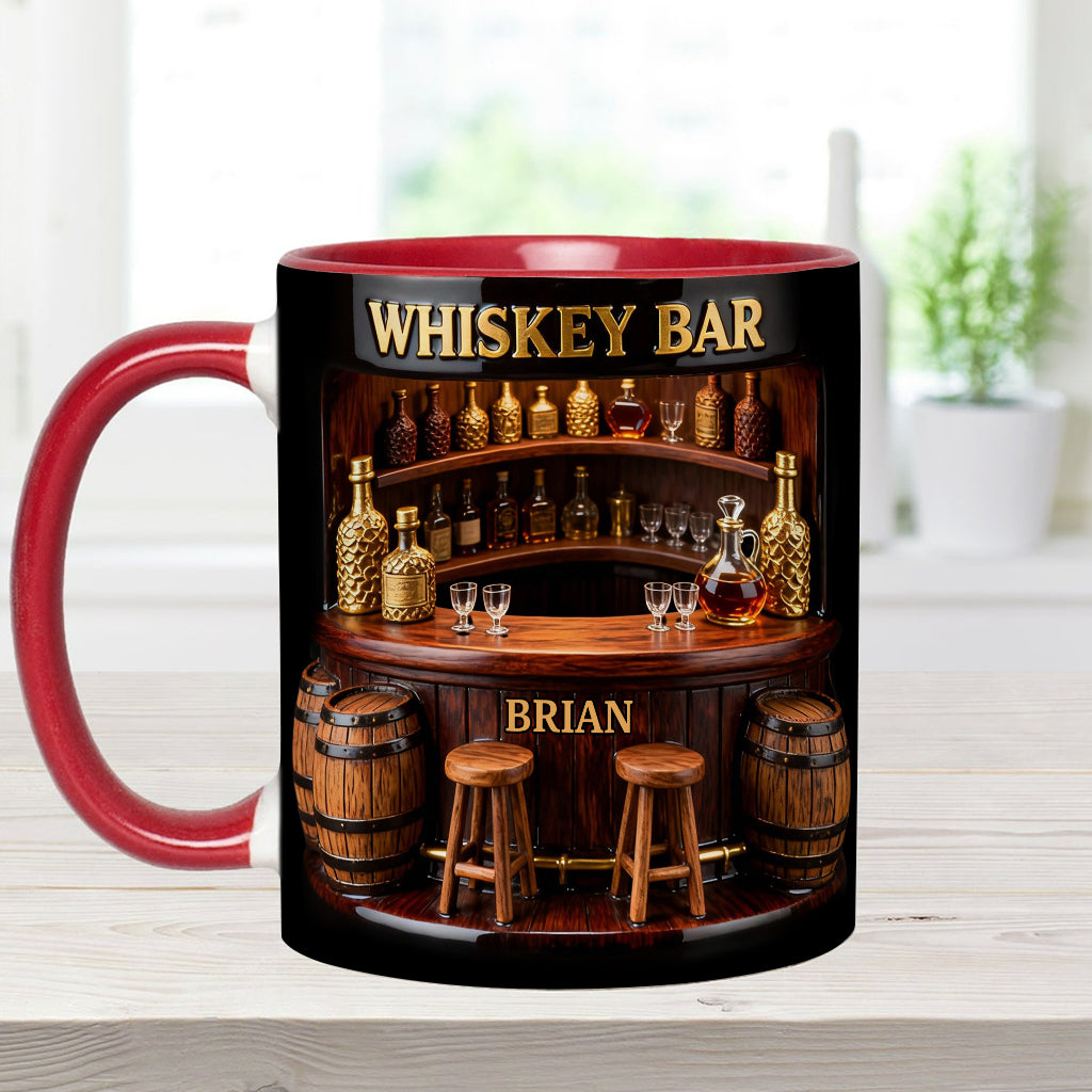 Whisky-Bar – Personalisierter Whiskybecher mit Akzenten und Untersetzer