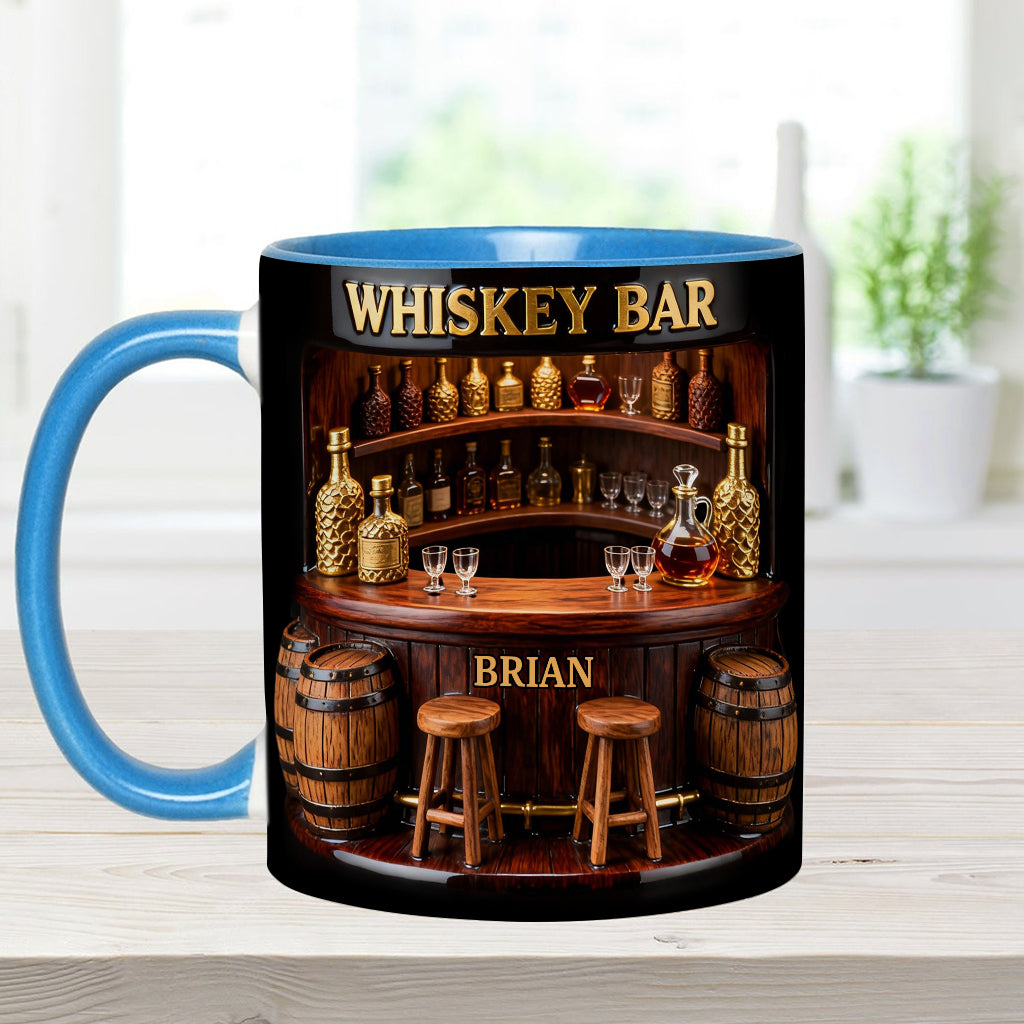 Whisky-Bar – Personalisierter Whiskybecher mit Akzenten und Untersetzer