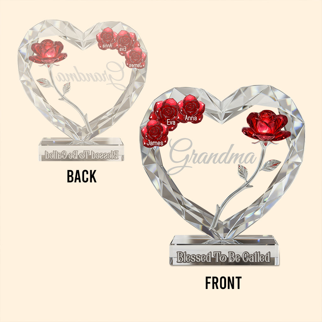 Gesegnet, Oma genannt zu werden – personalisierte, individuell geformte Acrylplakette für Oma