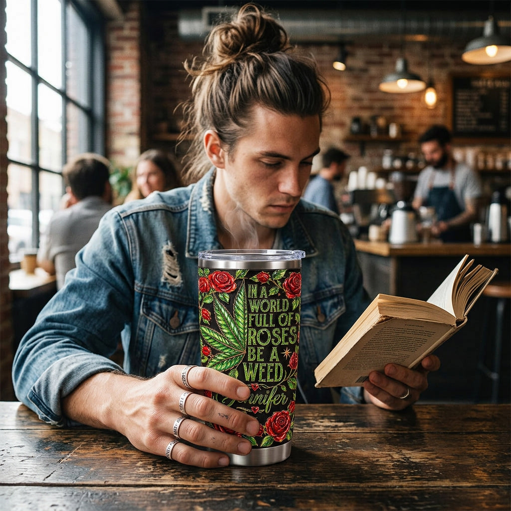 In A World Full Of Roses - Personalized Weed Tumbler