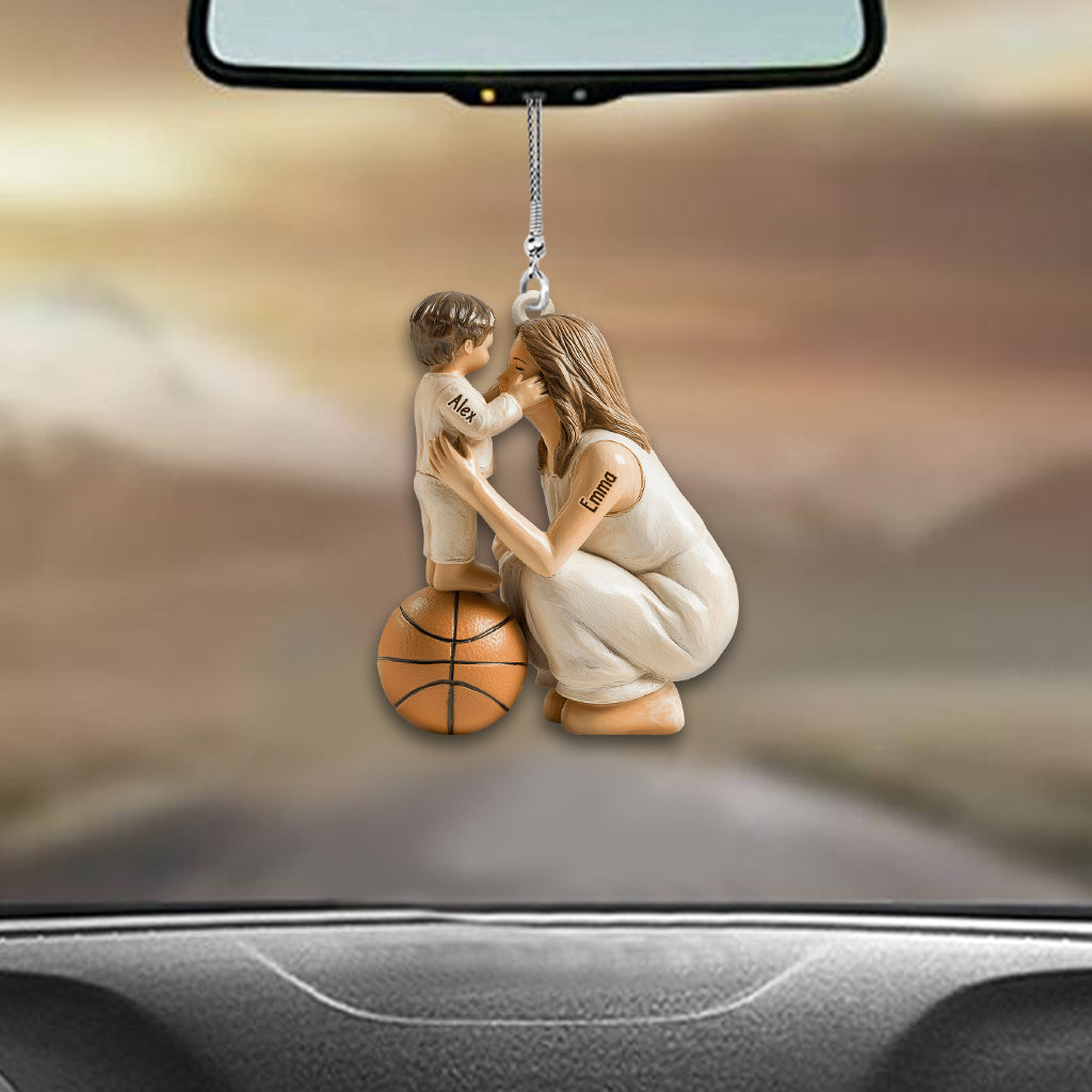 Any Sport Mom, Basketball Mom, Football Mom, Softball Mom, Baseball Mom - Personalized Basketball Car Ornament