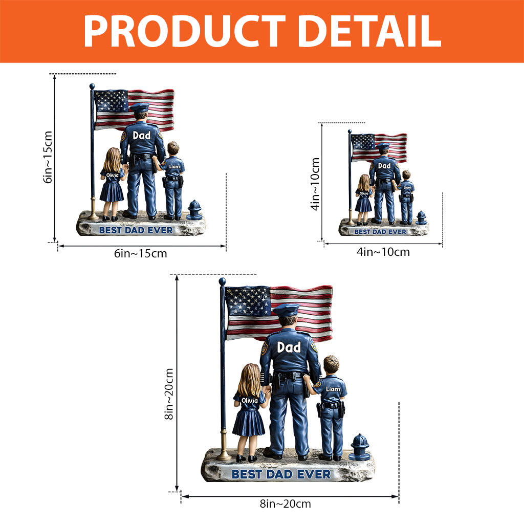 Polizei-Papa – Personalisierte Acrylplakette in individueller Polizistenform