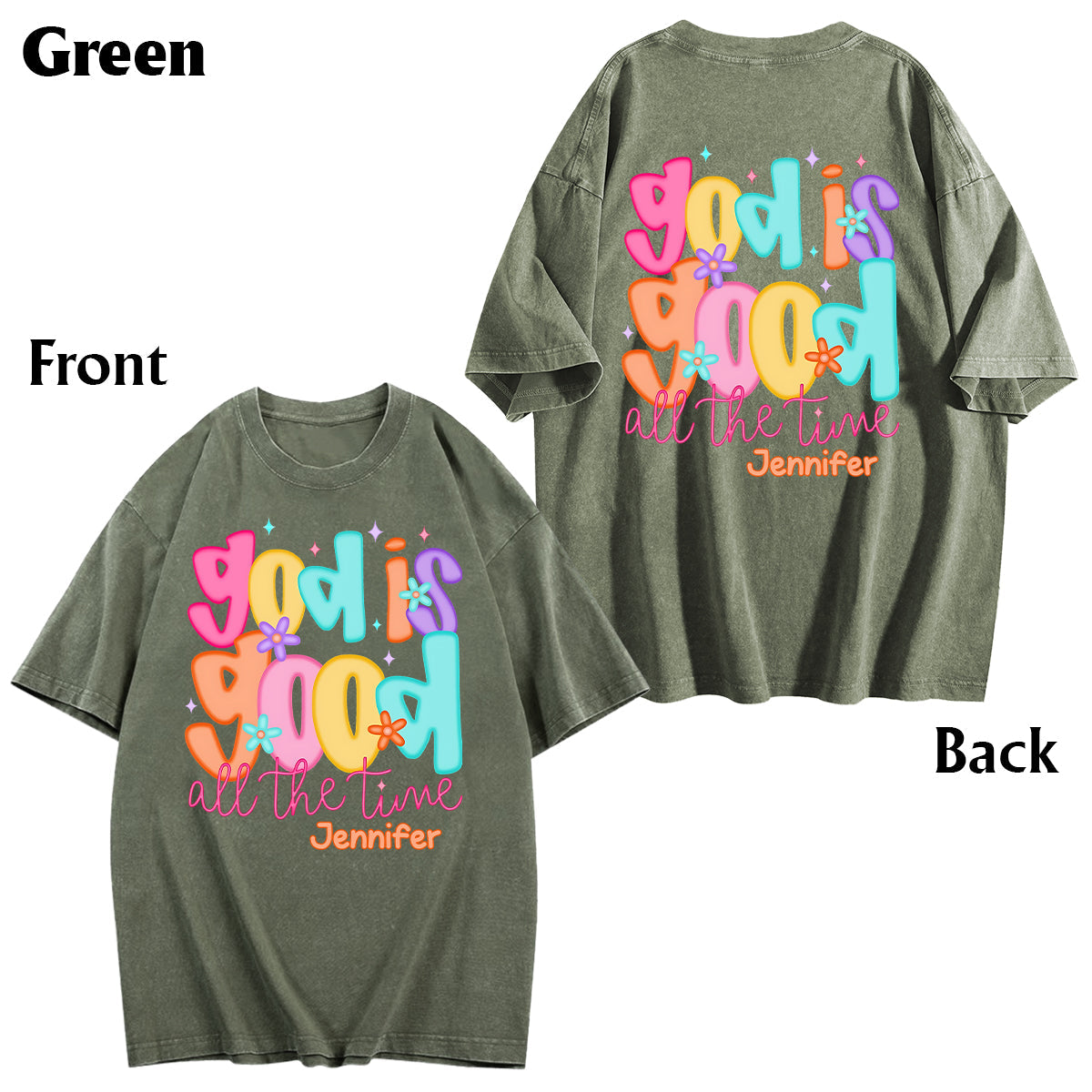 Gott ist gut – Personalisiertes christliches Wasch-T-Shirt