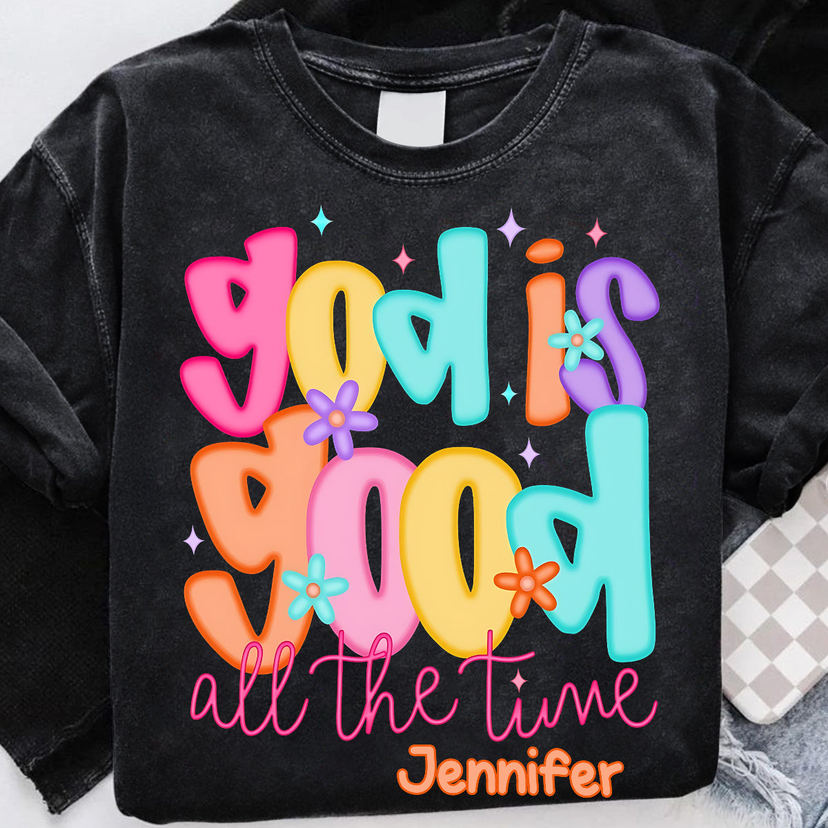 Gott ist gut – Personalisiertes christliches Wasch-T-Shirt