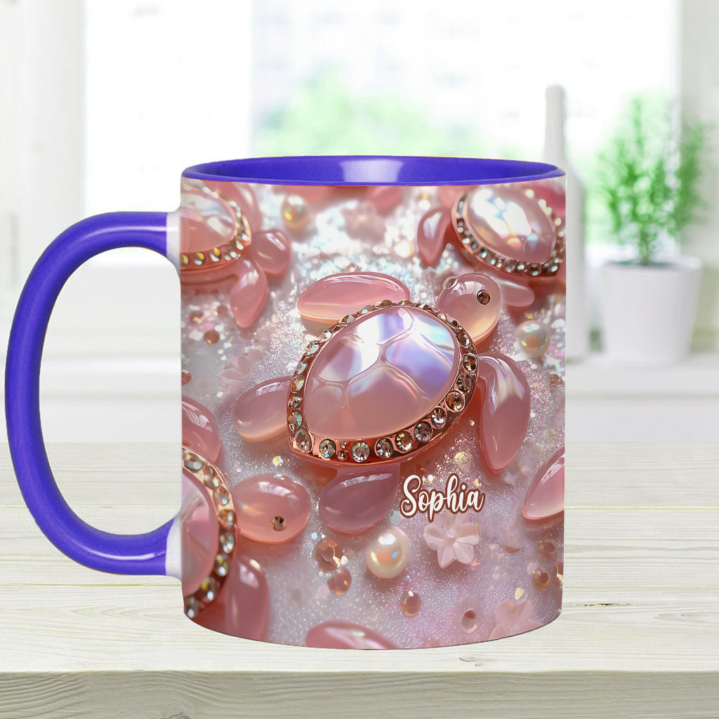 Pink Turtle - Personalized Turtle Accent Mug