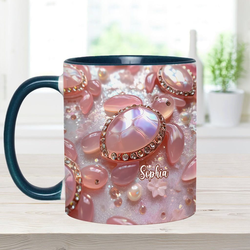 Pink Turtle - Personalized Turtle Accent Mug