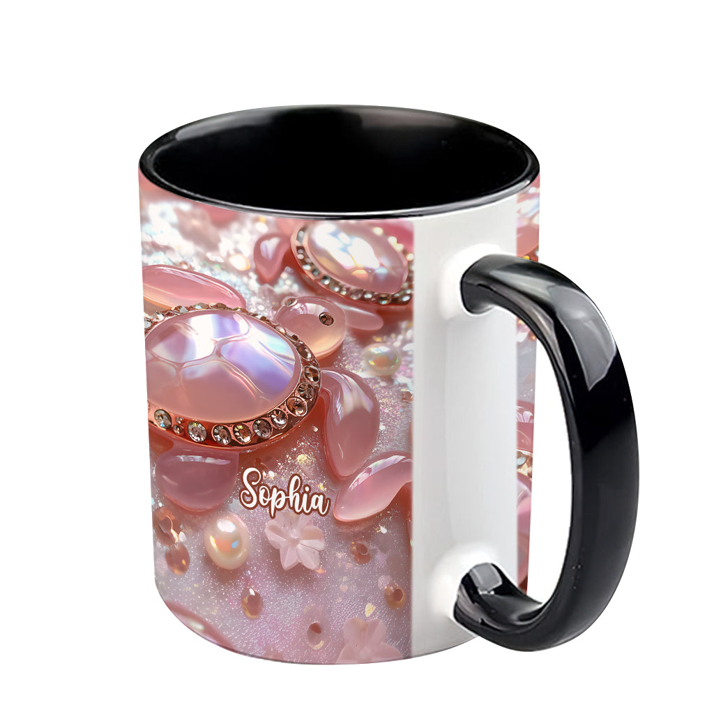 Pink Turtle - Personalized Turtle Accent Mug