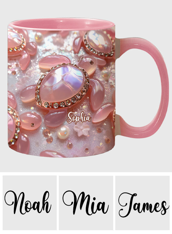 Pink Turtle - Personalized Turtle Accent Mug