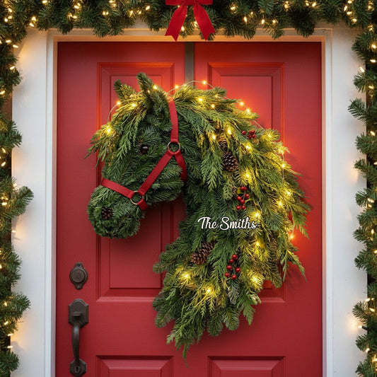 Pferdekranz - Personalisiertes LED-Licht-Acrylschild mit Pferd