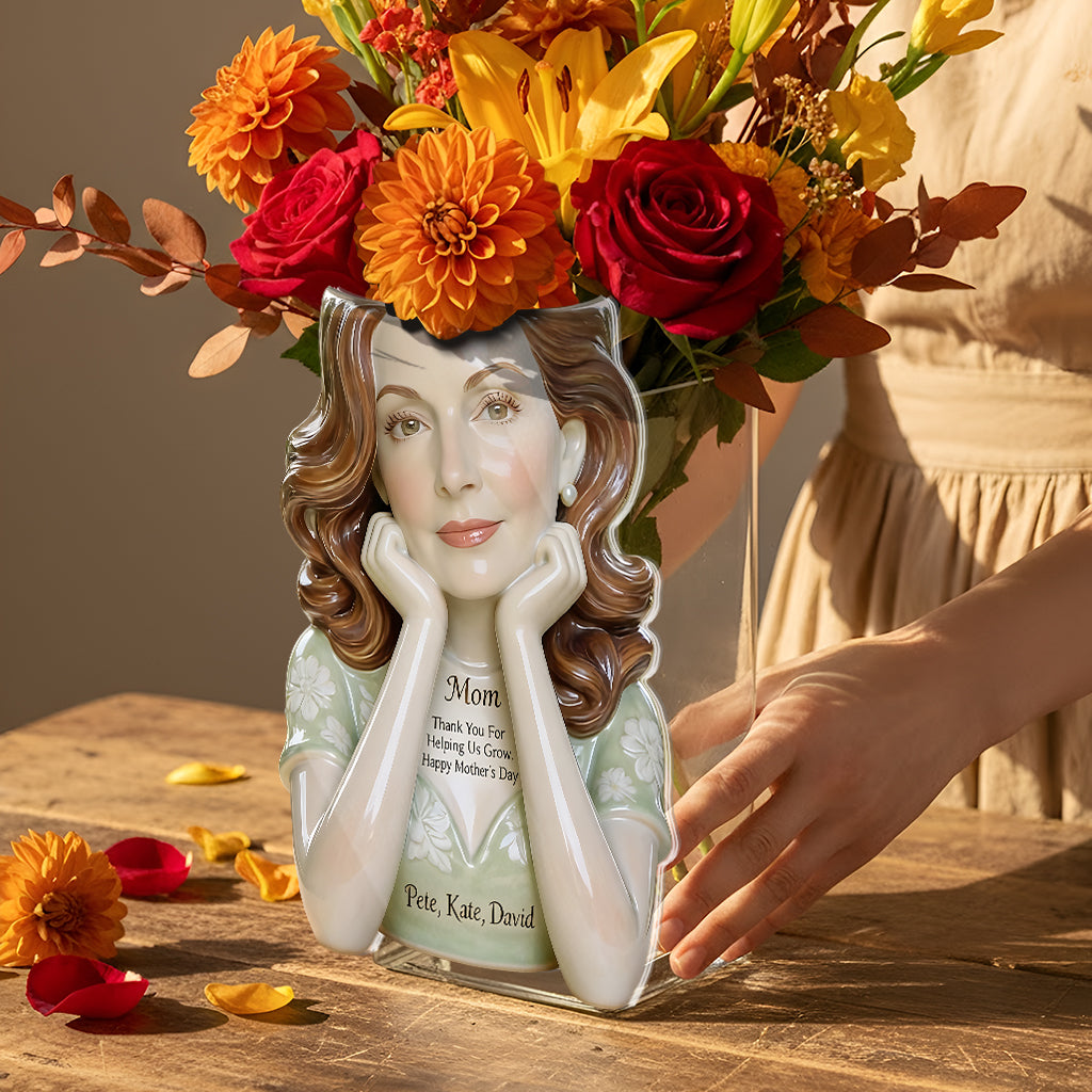 Thank You For Helping Me Grow - Personalized Mother Acrylic Pot