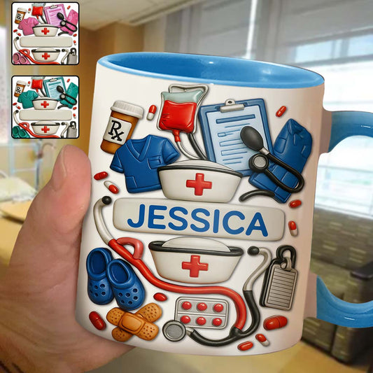 Krankenschwestern sind das Herzstück des Gesundheitswesens – Personalisierte Tasse mit Krankenschwester-Motiv
