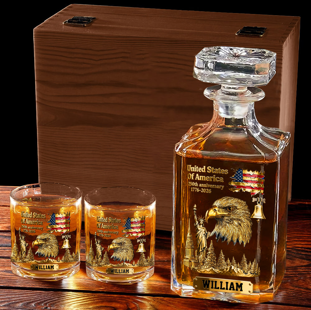 250-jähriges Jubiläum – Personalisiertes Whiskyglas mit Weißkopfseeadler-Motiv