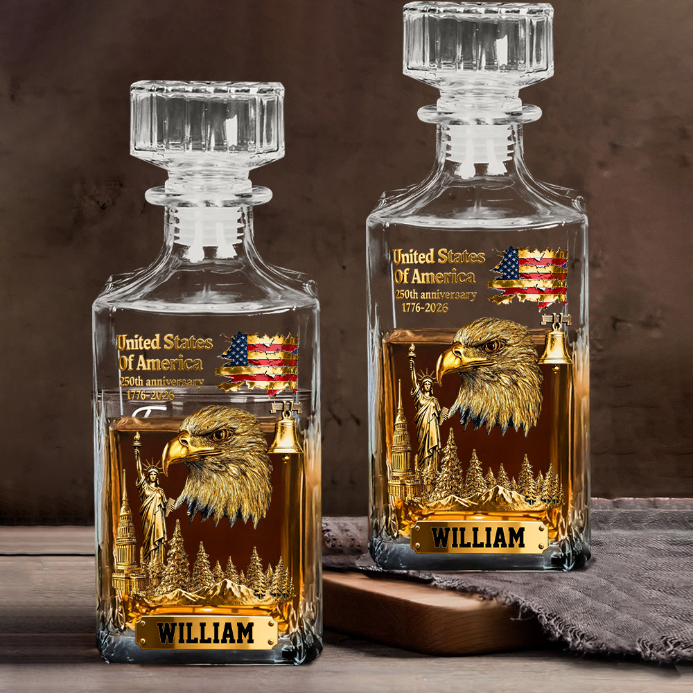 250-jähriges Jubiläum – Personalisiertes Whiskyglas mit Weißkopfseeadler-Motiv