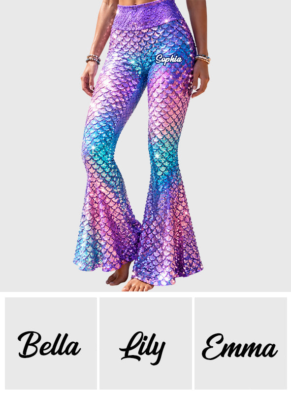 To Be A Mermaid - Personalized Mermaid Flare Leggings