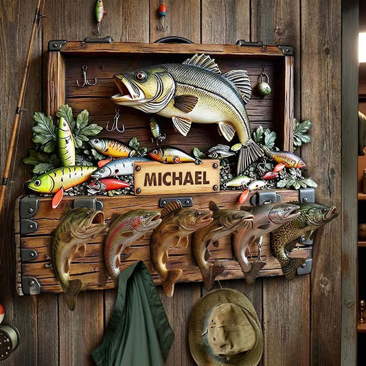 Reel Fun Perfect Gift For Fishing Lovers - Personalized Fishing Shaped Hanging Organizer