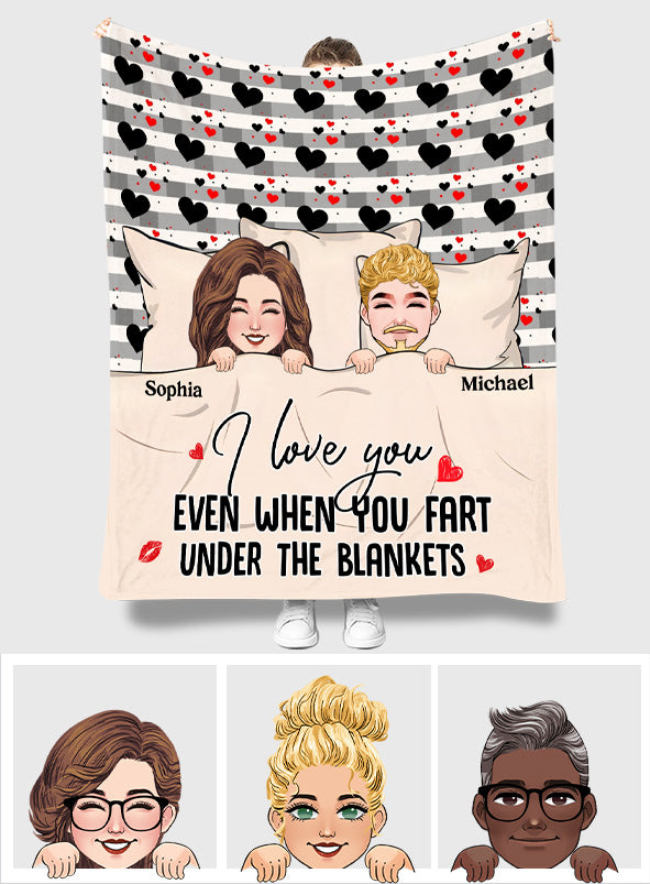 Ich liebe dich auch dann, wenn du unter der Decke furzt – Personalisierte Pärchendecke