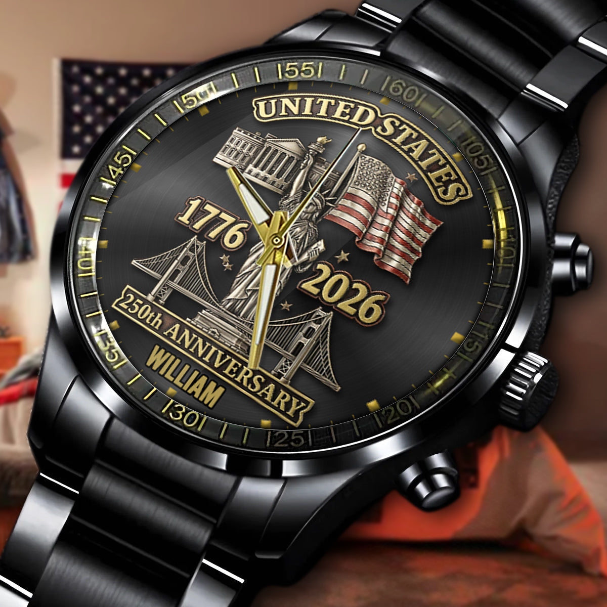 250-jähriges Jubiläum – Personalisierte Patriot-Handuhr