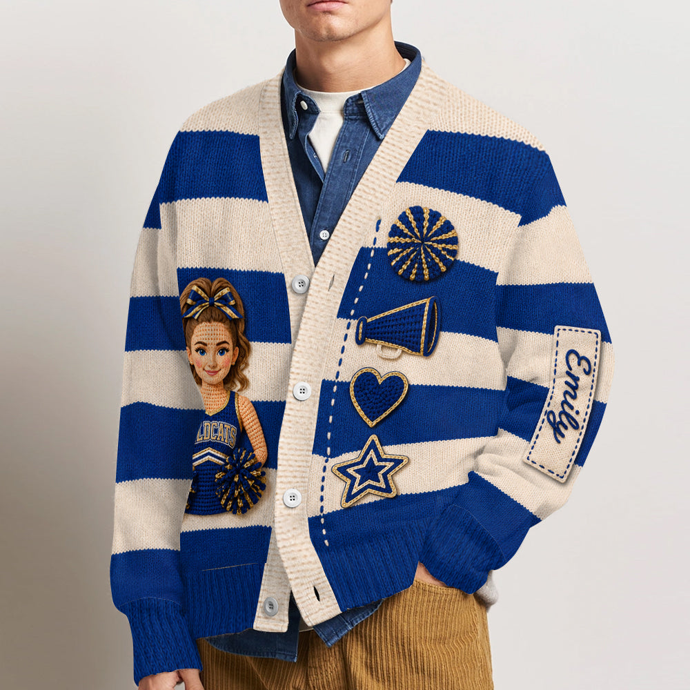 Jeder Foto Stolzer Cheerleader - Personalisierter Cheerleading Cardigan