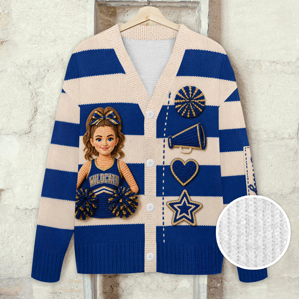 Jeder Foto Stolzer Cheerleader - Personalisierter Cheerleading Cardigan