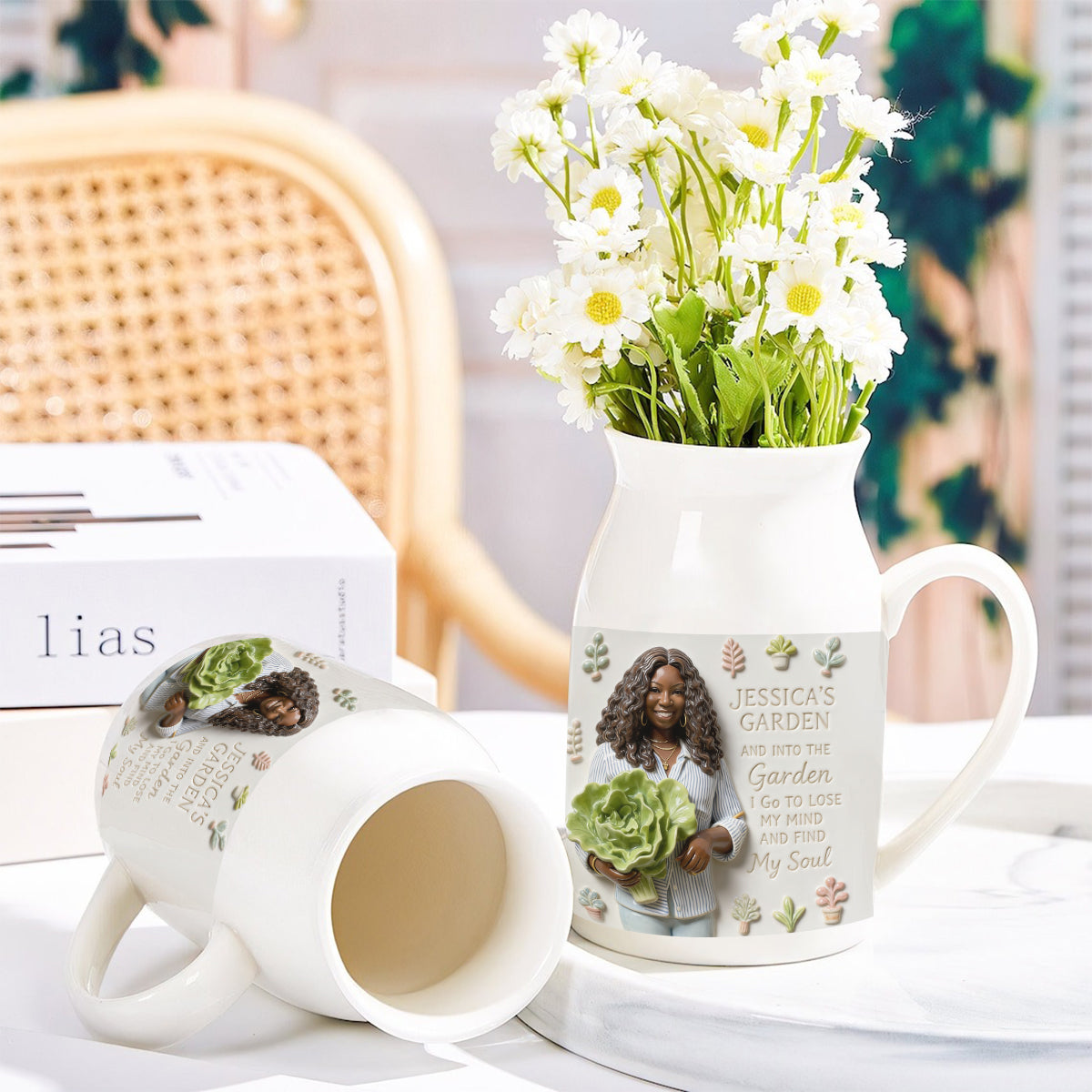 Gift For Gardening Lovers - Personalized Gardening Ceramic Flower Vase