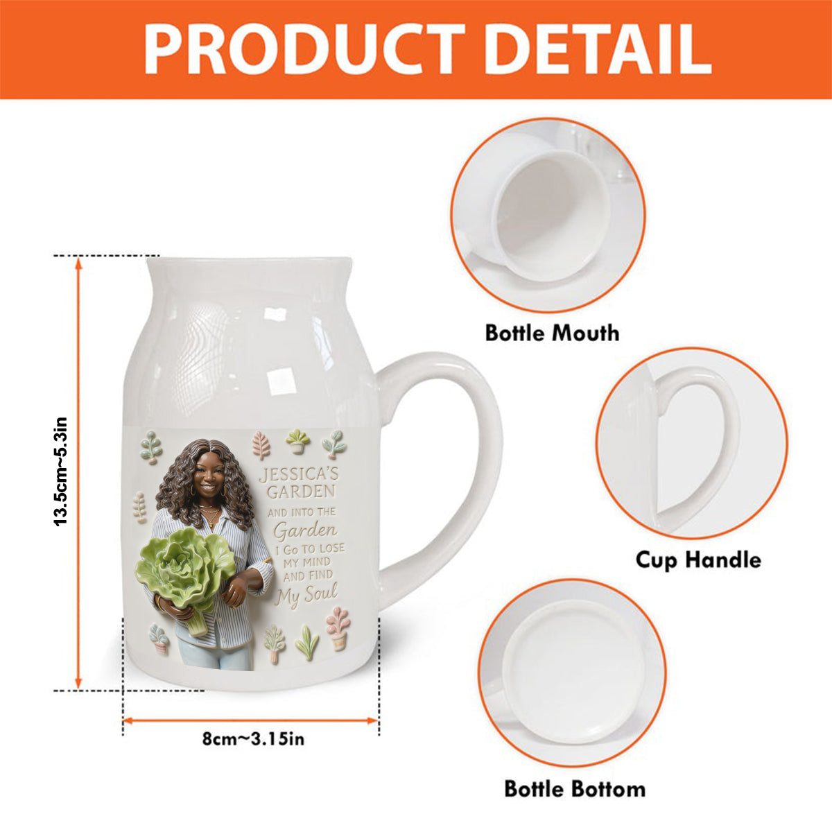 Gift For Gardening Lovers - Personalized Gardening Ceramic Flower Vase