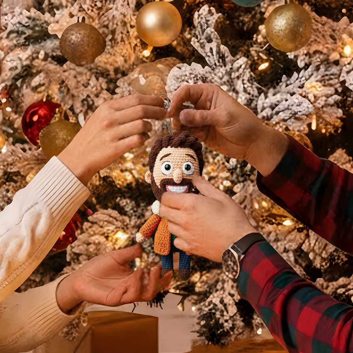 Loving Christmas - Personalized Couple Handmade Crochet Ornament