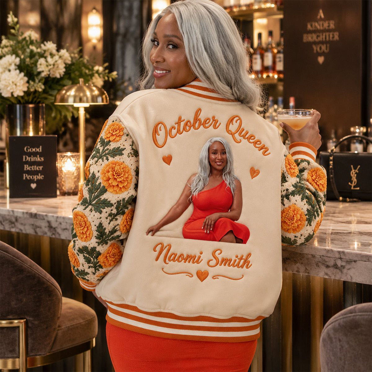 Any Photo Unique Floral Shirt - Personalized Self Love Varsity Jacket