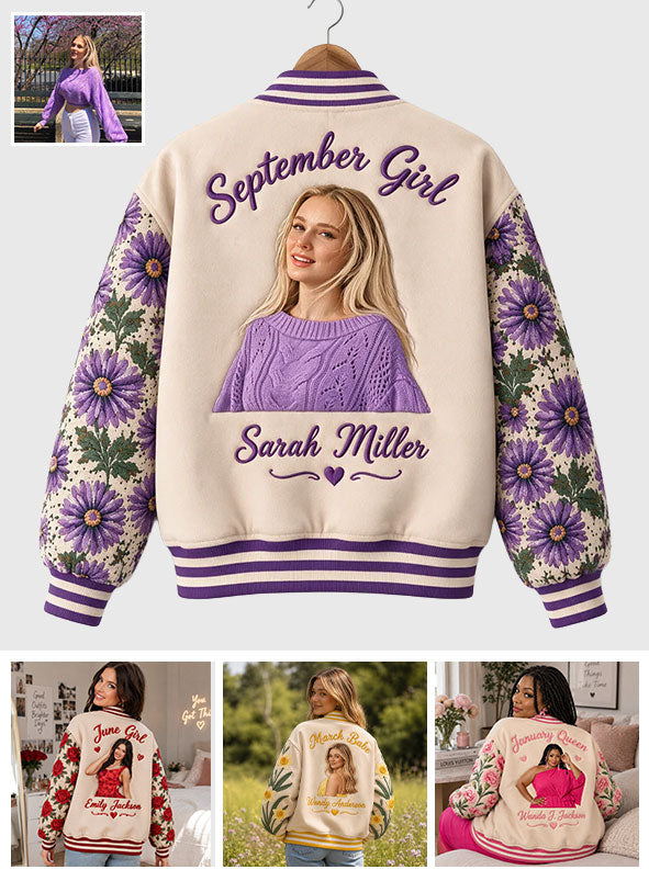 Any Photo Unique Floral Shirt - Personalized Self Love Varsity Jacket