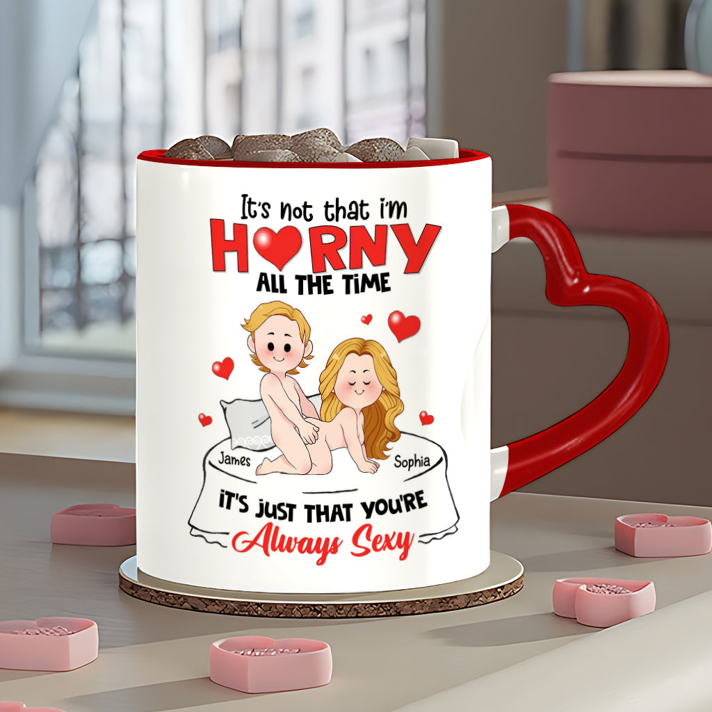 Lustiges Geschenk für Paare – Personalisierte Tasse mit Herzgriff