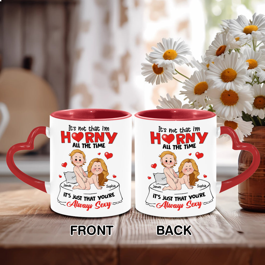 Lustiges Geschenk für Paare – Personalisierte Tasse mit Herzgriff
