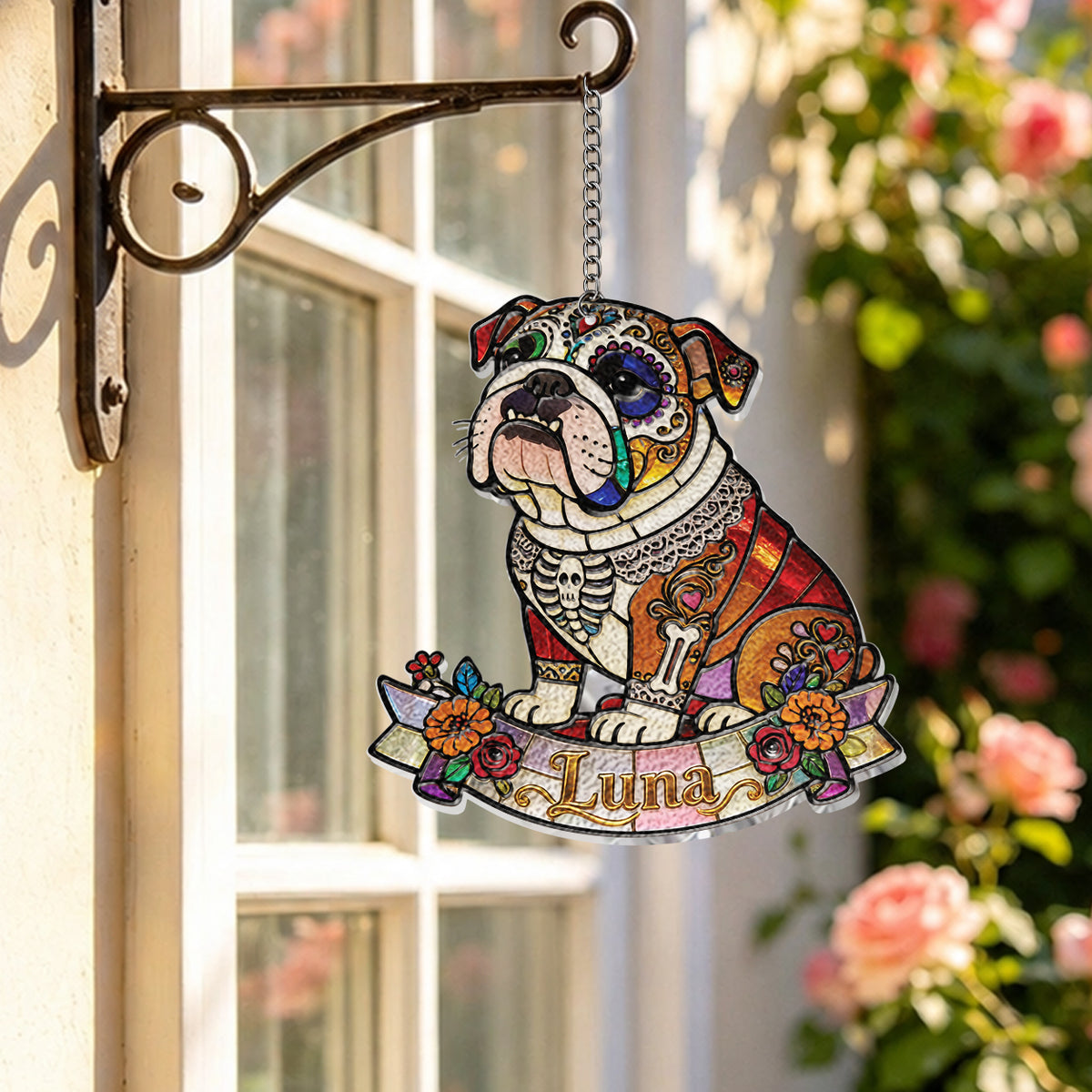 Feiere den Tag der Toten - Personalisierter 3D-Glas-Sonnenfänger