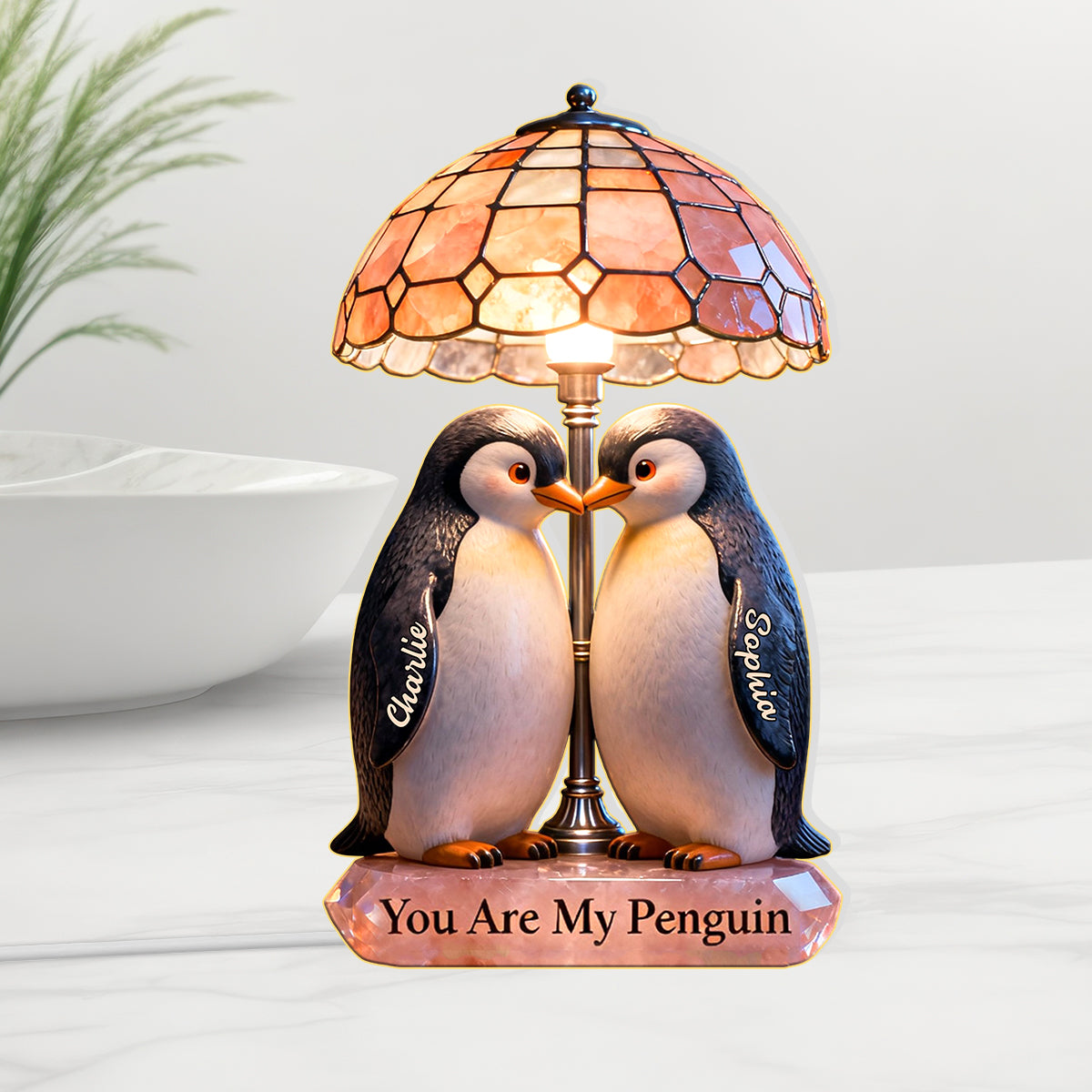 Du bist mein Pinguin – Personalisierte LED-Nachtleuchte aus Acryl für Pinguinliebhaber