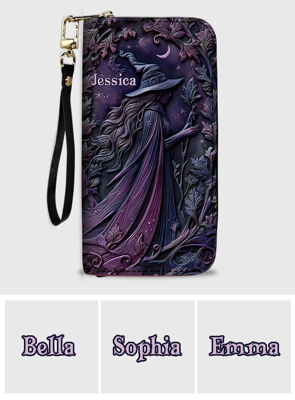 Purple Witch - Personalized Witch Leather Long Wallet