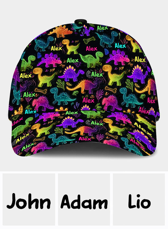Dinosaurier-Kappe – ideal für Kinder, die draußen unterwegs sein möchten – Personalisierte klassische Kinderkappe