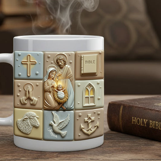Heilige Nacht Glaube Hoffnung Liebe - Personalisierte christliche Tasse