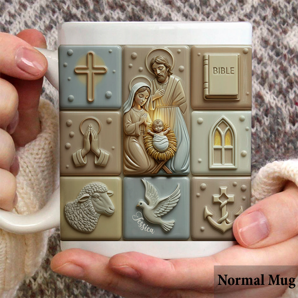 Heilige Nacht Glaube Hoffnung Liebe - Personalisierte christliche Tasse