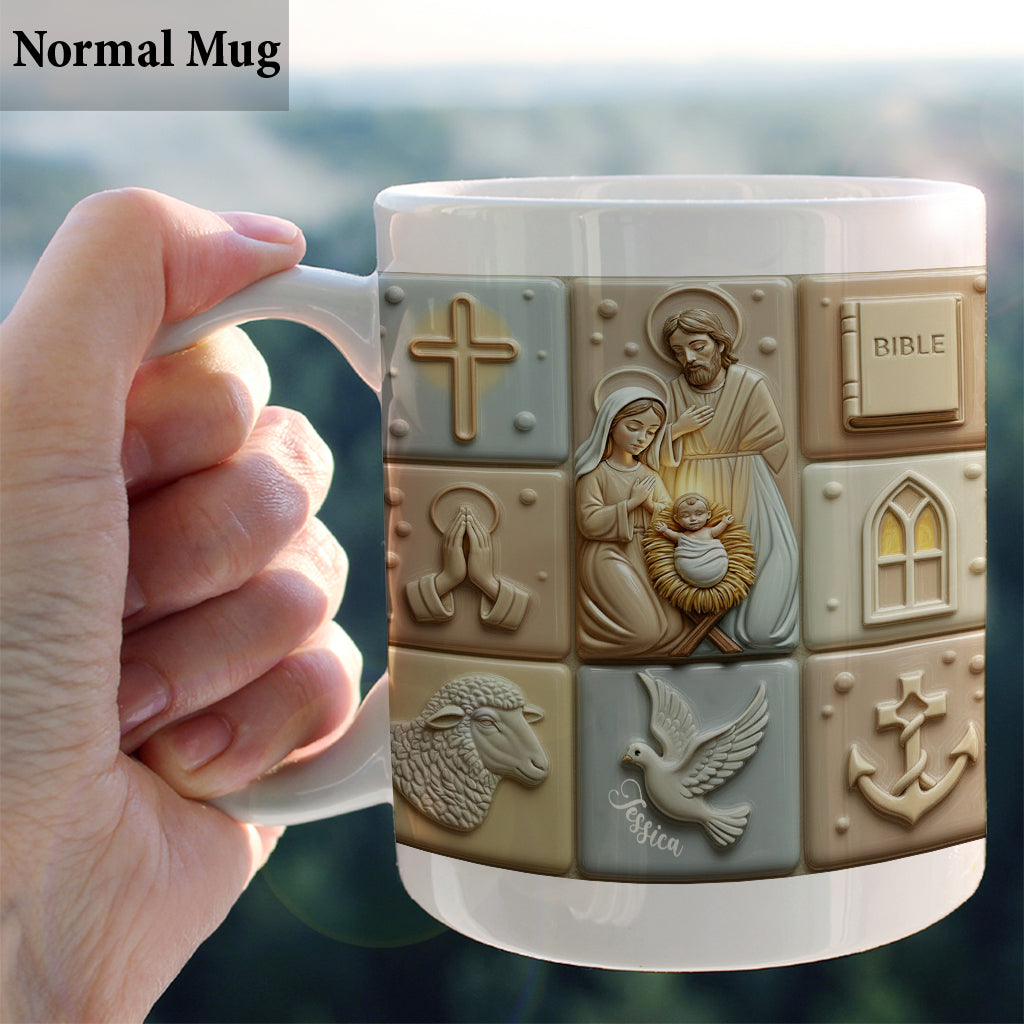 Heilige Nacht Glaube Hoffnung Liebe - Personalisierte christliche Tasse