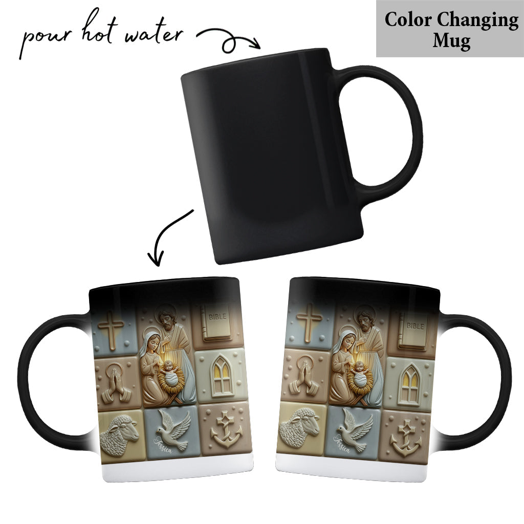 Heilige Nacht Glaube Hoffnung Liebe - Personalisierte christliche Tasse