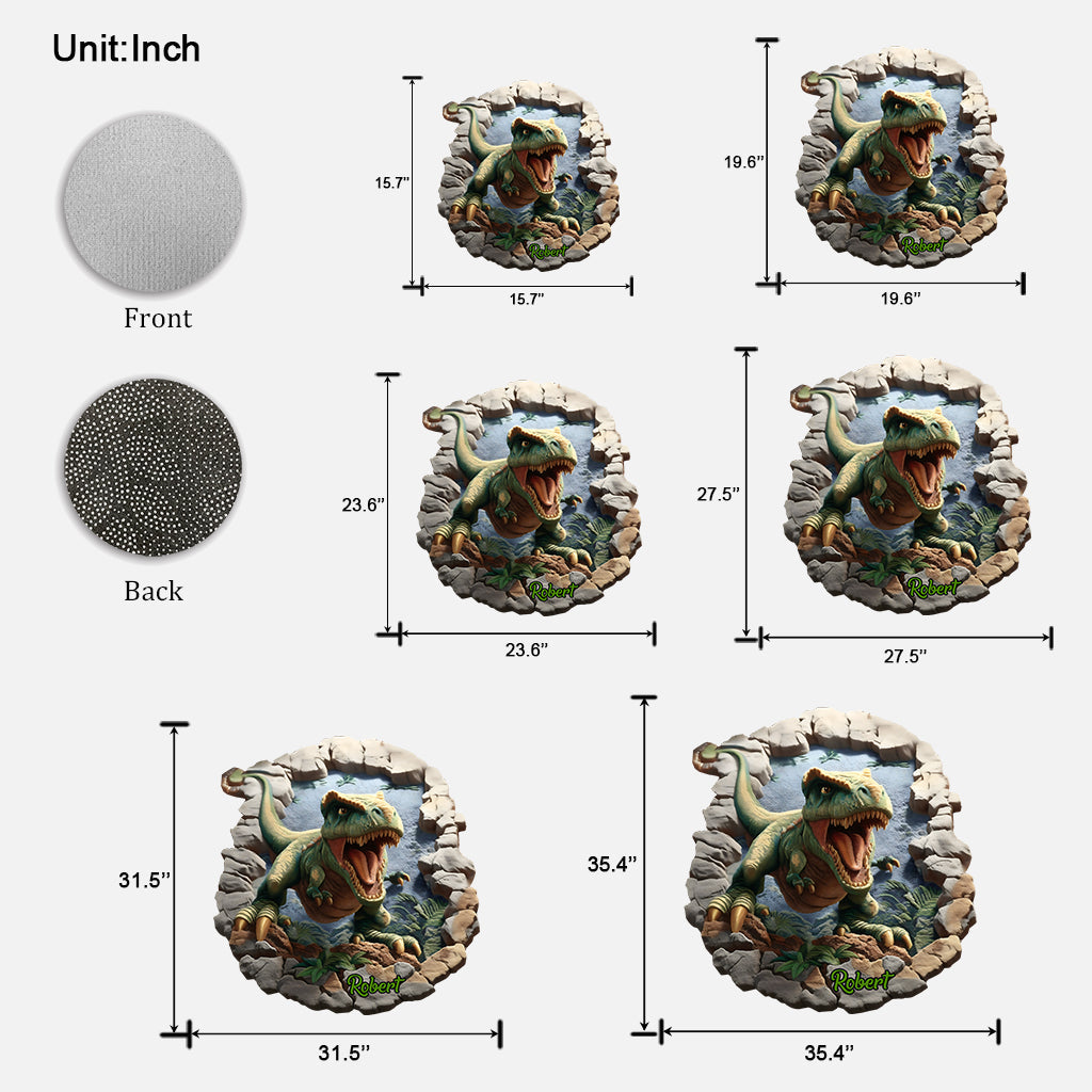 Dino World – Personalisierte Fußmatte/Teppich in Kinderform