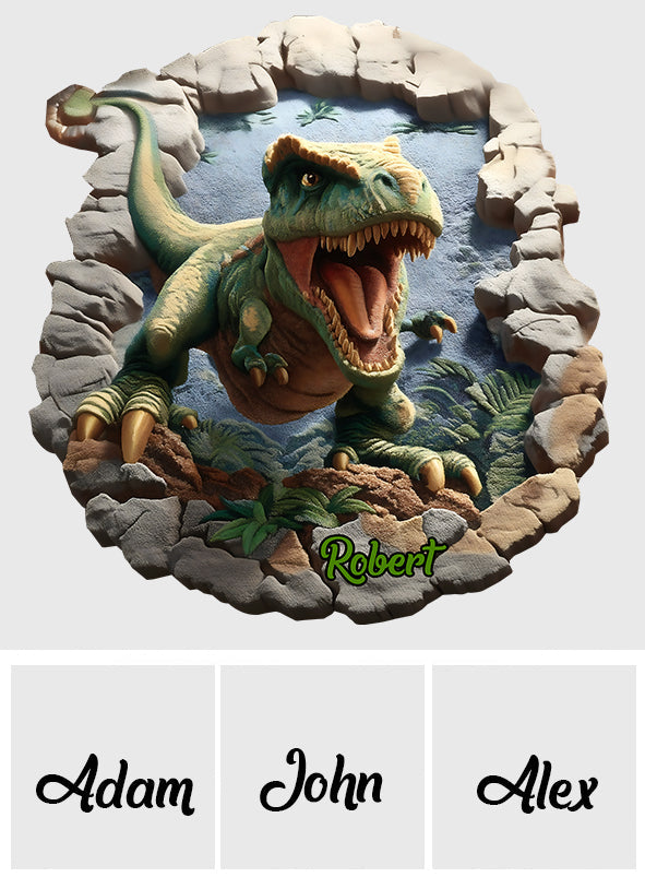 Dino World – Personalisierte Fußmatte/Teppich in Kinderform