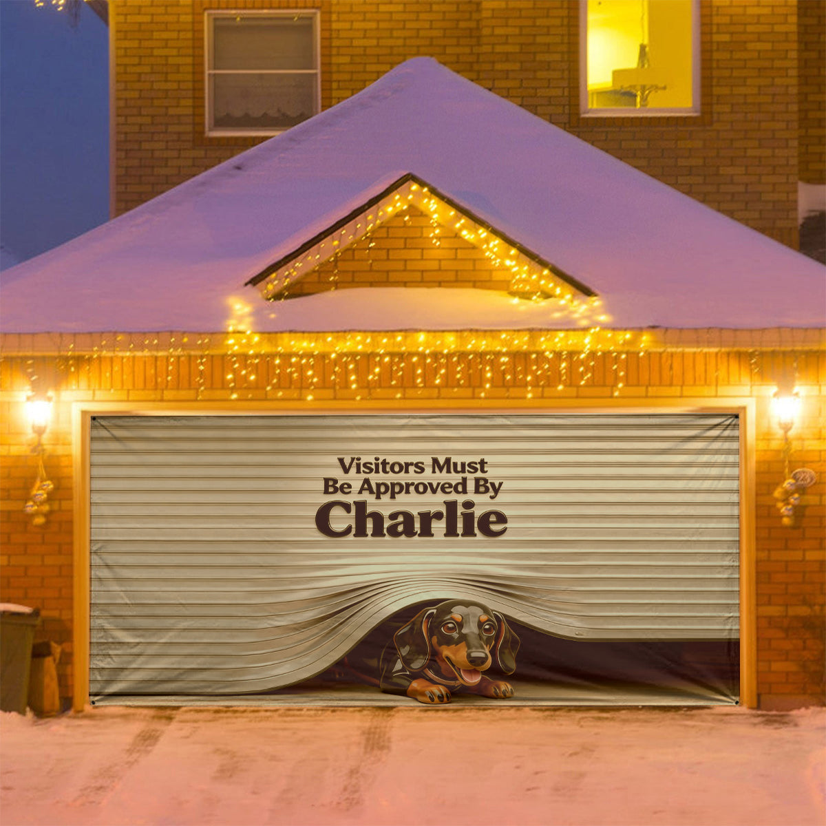 Personalisierbares Garagentorbanner mit Hundemotiv – inklusive Foto Ihres Haustiers